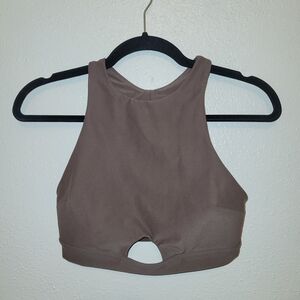 Abercrombie and Fitch Tan High Neck Sports Bra